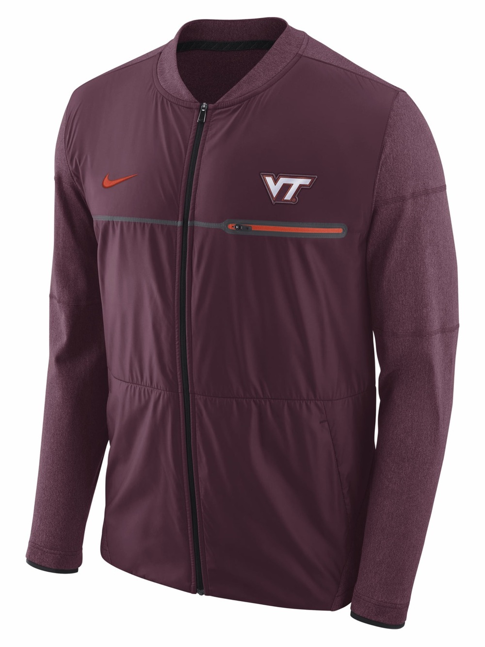 Men’s VT Hokies Maroon Coaches Sideline Hybrid Full-Zip Jacket